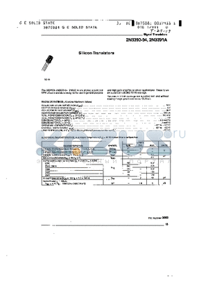 2N3390A datasheet - SILICON TRANSISTORS