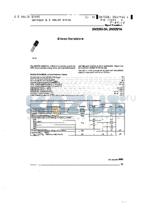 2N3390 datasheet - SILICON TRANSISTORS