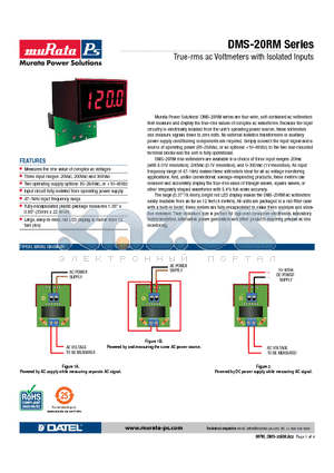 DMS-20RM datasheet - True-rms ac Voltmeters with Isolated Inputs