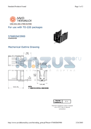 576802B03900 datasheet - For use with TO-220 packages