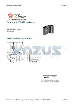 577500B00000 datasheet - For use with TO-126 packages