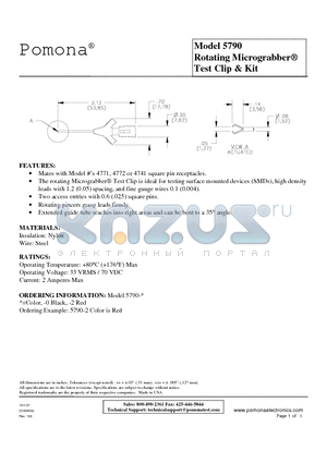 5790-2 datasheet - Rotating Micrograbber Test Clip & Kit