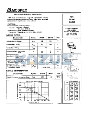 2N3442 datasheet - POWER TRANSISTORS