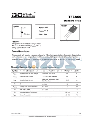 BCR5AM datasheet - Standard Triac