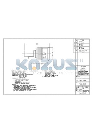 755-93-7 datasheet - PLUG, BNC