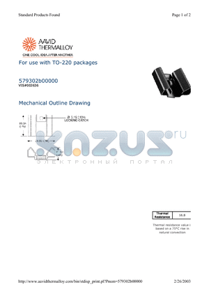 579302B00000 datasheet - For use with TO-220 packages