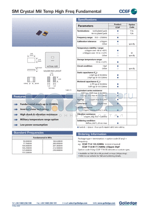 CC6F datasheet - SM Crystal Mil Temp High Freq Fundamental