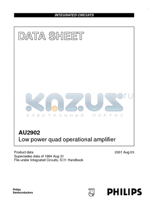 AU2902 datasheet - Low power quad operational amplifier