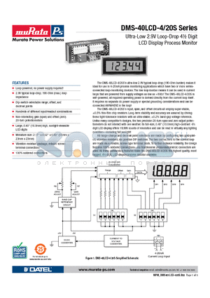 DMS-40LCD-4 datasheet - Ultra-Low 2.9V Loop-Drop 4m Digit LCD Display Process Monitor