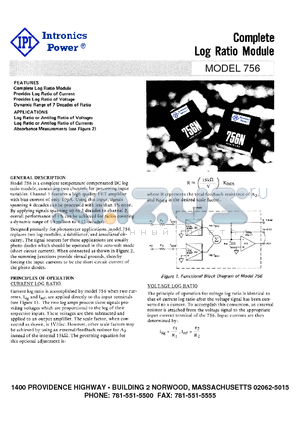 756 datasheet - Complete Log Ratio Module