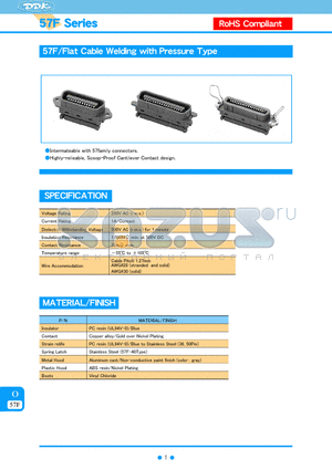 57F-14-041 datasheet - 57F/Flat Cable Welding with Pressure Type