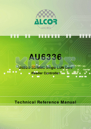 AU6336 datasheet - USB2.0 SD/MMC Single LUN Card Reader Controller