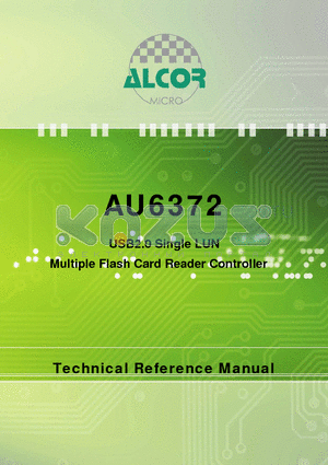 AU6372 datasheet - USB2.0 Single LUN Multiple Flash Card Reader Controller