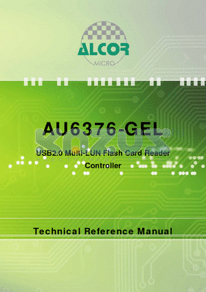 AU6376-GEL datasheet - USB2.0 Multi-LUN Flash Card Reader Controller