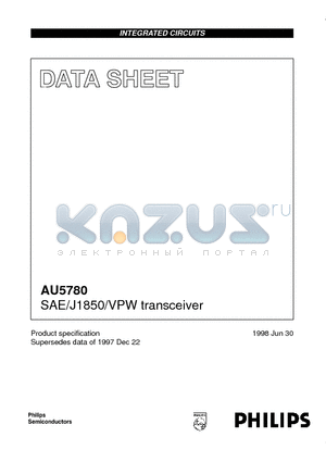 AU5780 datasheet - SAE/J1850/VPW transceiver