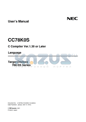 CC78K0S datasheet - C Compiler Ver.1.30 or Later Language
