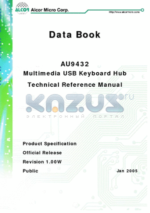 AU9432 datasheet - Multimedia USB Keyboard Hub