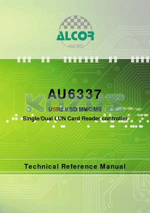 AU6337 datasheet - USB2.0 SD/MMC/MS Single/Dual LUN Card Reader controller