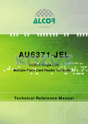 AU6371-JEL datasheet - USB2.0 Single LUN Multiple Flash Card Reader Controller