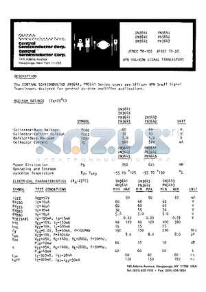 2N3643 datasheet - NPN SILICON SIGNAL TRANSISTORS