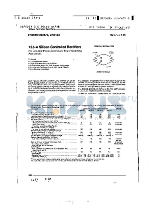 2N3668 datasheet - 12.5A SILICON CONTROLLED RECTIFIERS