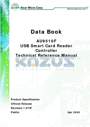 AU9510F_05 datasheet - USB Smart Card Reader Controller