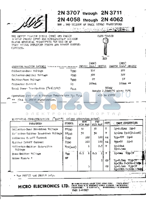 2N3709 datasheet - NPN/PNP SILICON AF SMALL SIGNAL TRANSISTORS