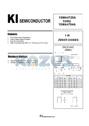 1SMA4729A datasheet - 1W ZENER DIODES