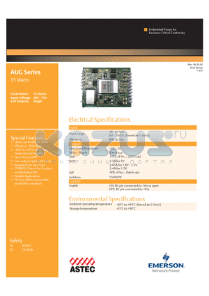 AUG05K48 datasheet - 15w Ultra Low Profile - 4.3mm