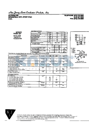 2N3727 datasheet - PNP SILICON AMPLIFIER TRANSISTORS