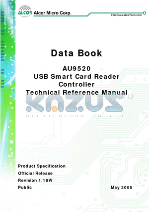 AU9520 datasheet - USB Smart Card Reader Controller