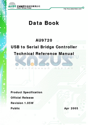 AU9720 datasheet - USB to Serial Bridge Controller