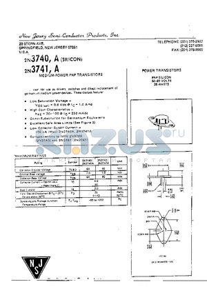 2N3740A datasheet - MEDIUM POWER PNP TRANSISTORS