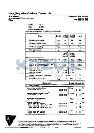 2N3762 datasheet - SPRINGFIELD, NEW JERSEY 07081