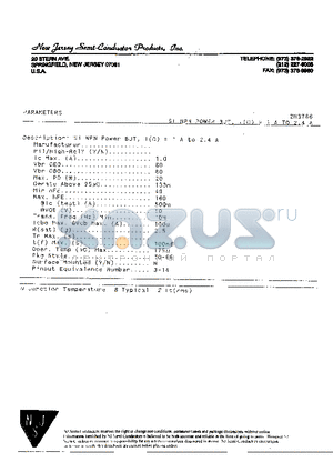 2N3766 datasheet - SI NPN POWER BJT
