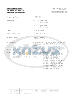 57Z datasheet - IMPEDANCE MATCHING PAD