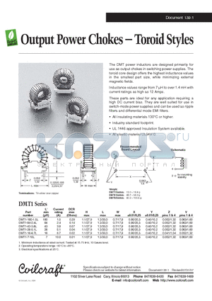 DMT1-16-6.7L datasheet - Output Power Chokes