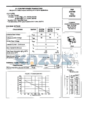 2N3789 datasheet - SILICON PNP POWER TRANSISTORS
