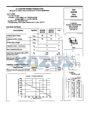 2N3790 datasheet - SILICON PNP POWER TRANSISTORS