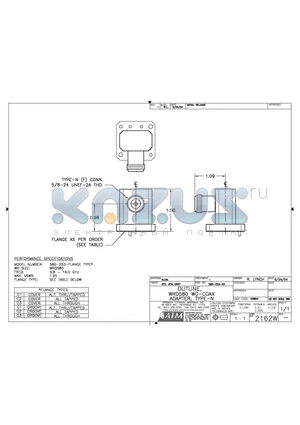 580-253-C1 datasheet - OUTLINE, WRD580 WG-COAX ADQPTER, TYPE-N