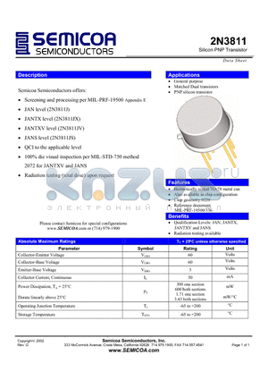 2N3811_02 datasheet - Silicon PNP Transistor