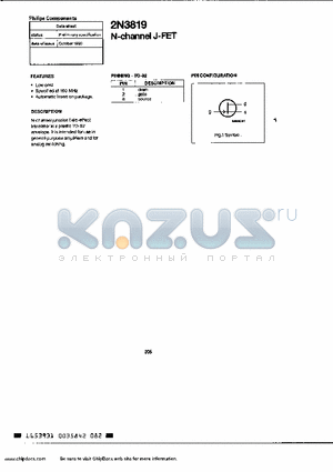 2N3819 datasheet - N-channel J-FET