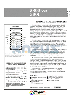 5800 datasheet - BiMOS II LATCHED DRIVERS