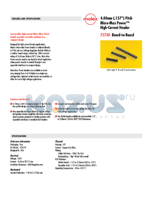 75730-0120 datasheet - Micro-Max Power High-Current Header