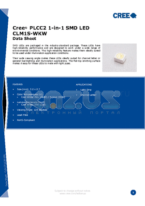 CCCCC-DXB-XHHKKMN1 datasheet - Cree^ PLCC2 1-in-1 SMD LED