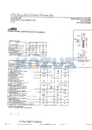 2N3823 datasheet - SILICON N-CHANNEL JUNCTION FIELD-EFFECT TRANSISTOR