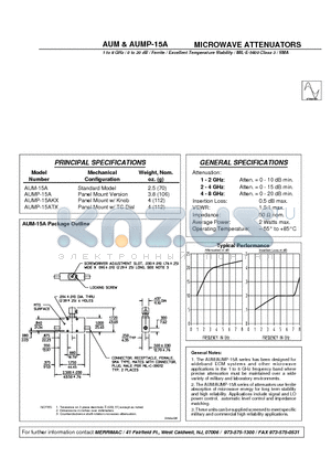 AUM-15A datasheet - MICROWAVE ATTENUATORS