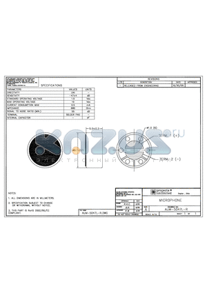 AUM-5047L-R datasheet - MICROPHONE