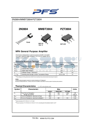 2N3904 datasheet - NPN General Purpose Amplifier