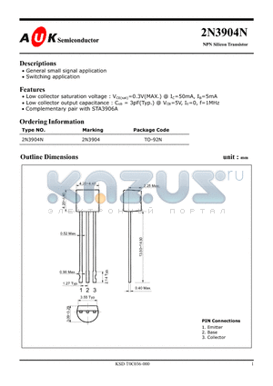 2N3904N datasheet - NPN Silicon Transistor